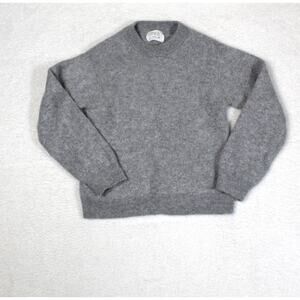Zara Girls Sweater Size 13 14 Wool Cashmere Gray Warm Fuzzy Pullover Crew Neck